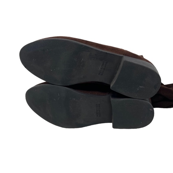 Forever 21 Over the Knee Brown Faux Suede Leather Boots. - Picture 12 of 13